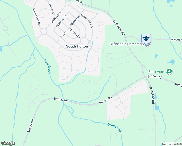 map of restaurants, bars, coffee shops, grocery stores, and more near 7107 Thoreau Circle in Atlanta