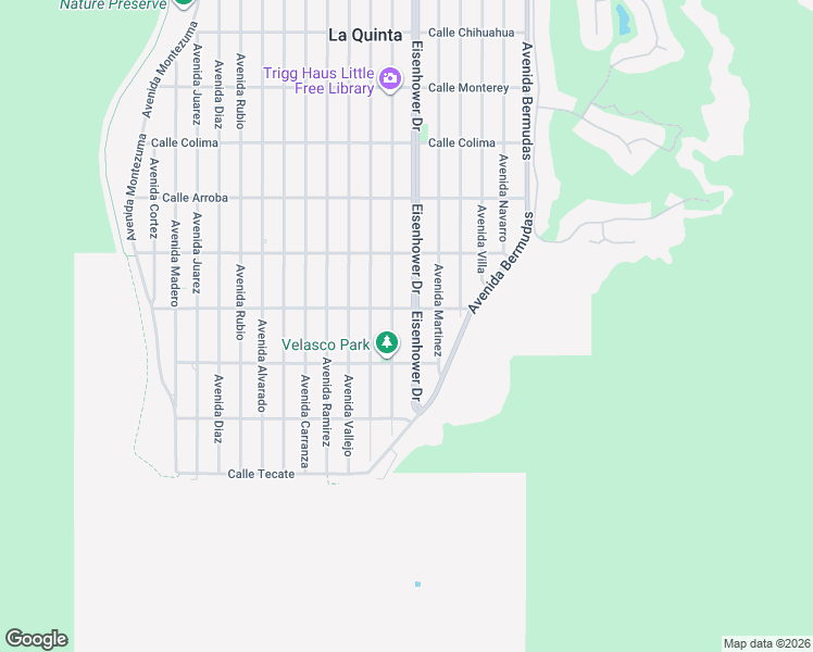 map of restaurants, bars, coffee shops, grocery stores, and more near 54305 Eisenhower Drive in La Quinta