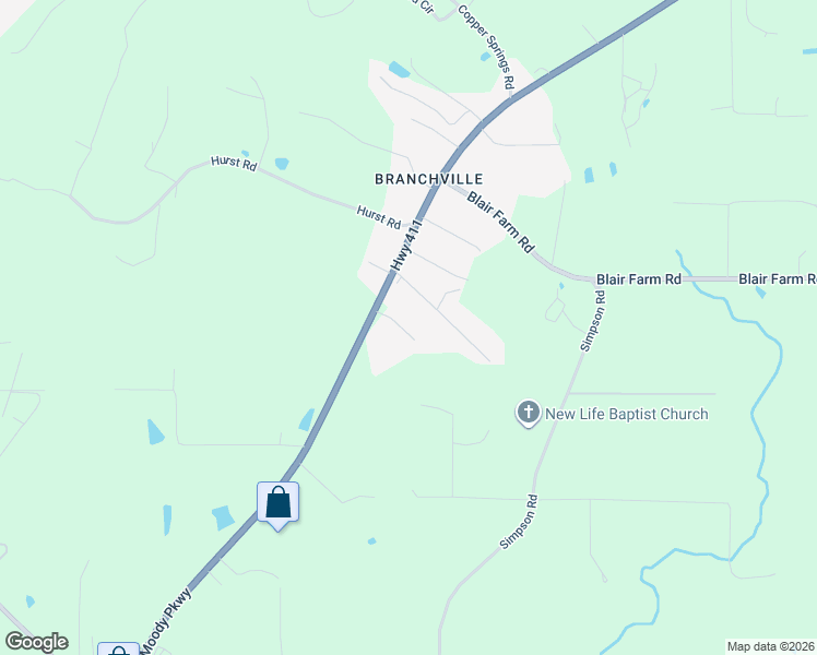 map of restaurants, bars, coffee shops, grocery stores, and more near 140 Davis Drive in Odenville