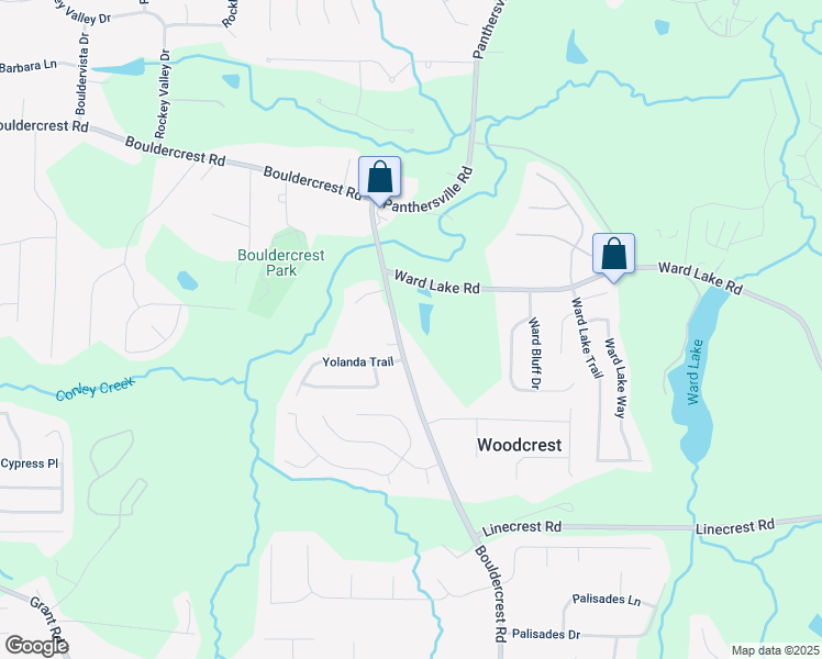 map of restaurants, bars, coffee shops, grocery stores, and more near 3902 Bouldercrest Road in Ellenwood