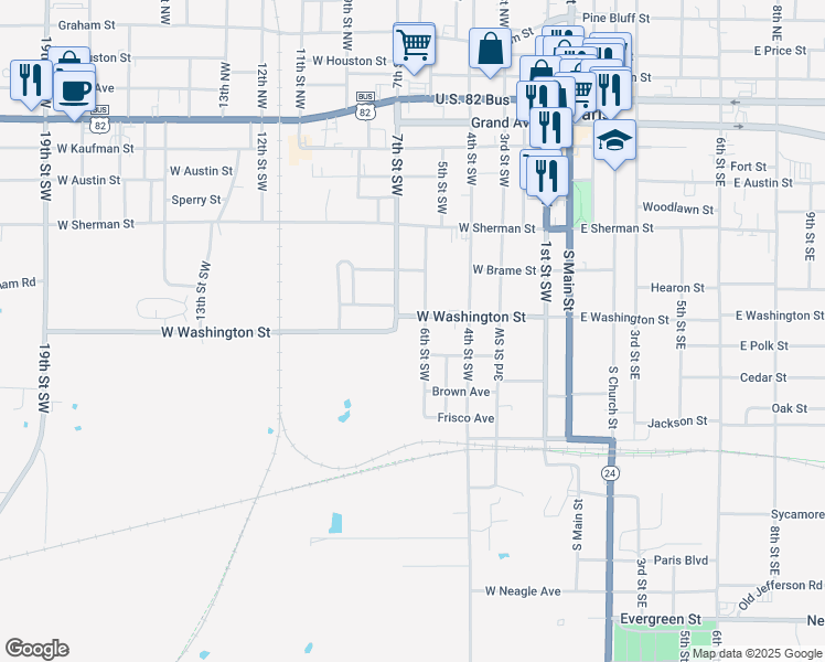 map of restaurants, bars, coffee shops, grocery stores, and more near 625 West Washington Street in Paris