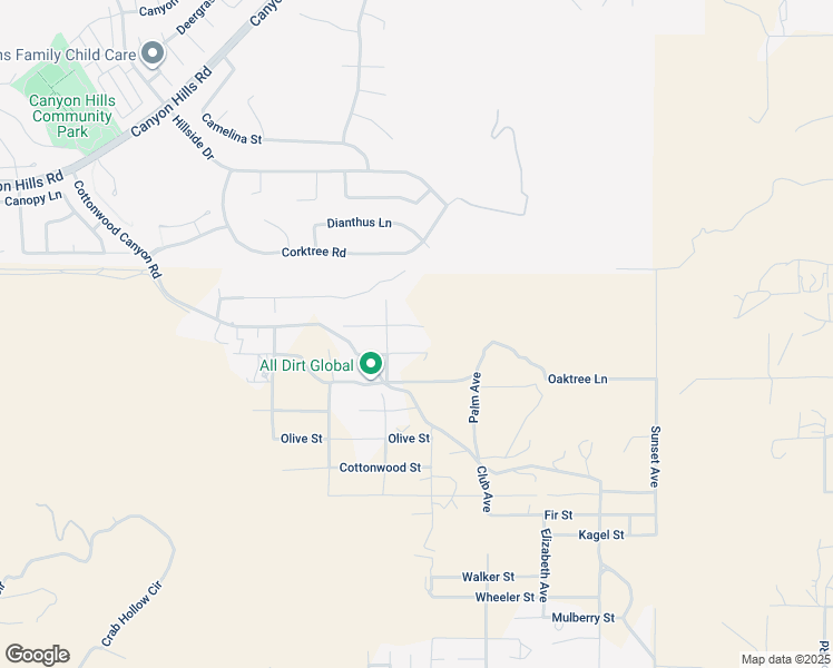 map of restaurants, bars, coffee shops, grocery stores, and more near 24469 Manzanita Road in Menifee