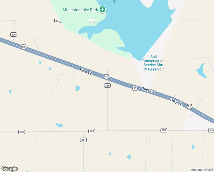 map of restaurants, bars, coffee shops, grocery stores, and more near County Road 359 in Muenster