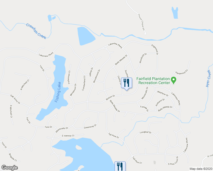 map of restaurants, bars, coffee shops, grocery stores, and more near 5516 Belle Meade Drive in Villa Rica