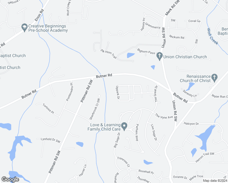 map of restaurants, bars, coffee shops, grocery stores, and more near 3739 Uppark Drive in Atlanta