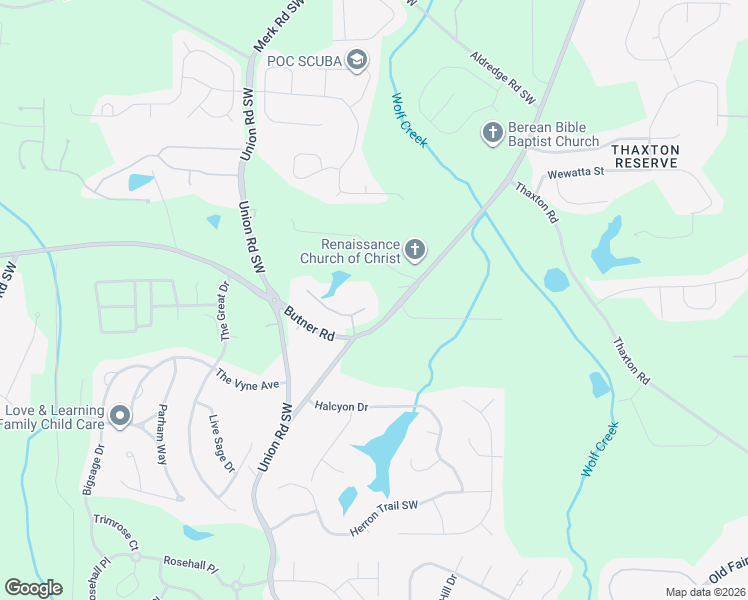 map of restaurants, bars, coffee shops, grocery stores, and more near 5255 Serenity Lane in Atlanta