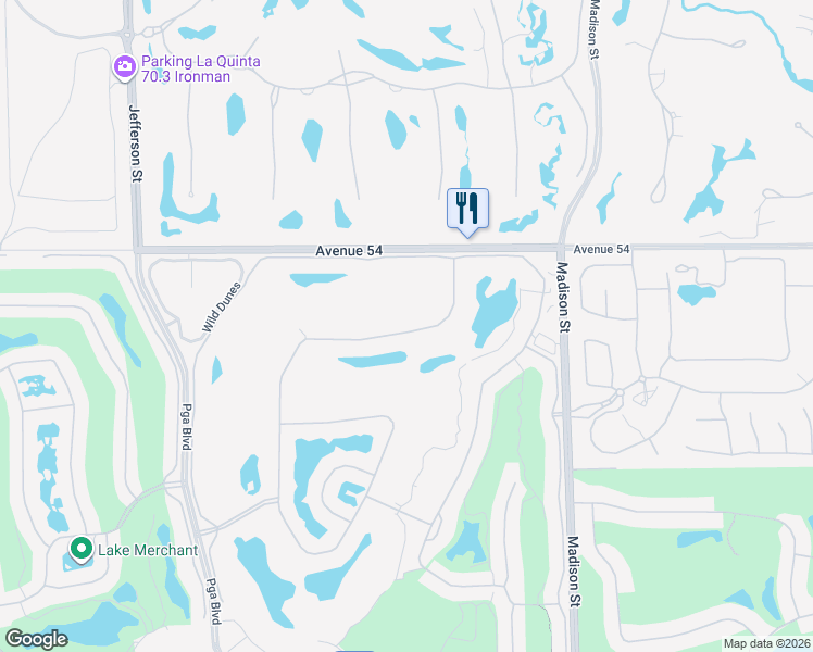 map of restaurants, bars, coffee shops, grocery stores, and more near 54572 Inverness Way in La Quinta