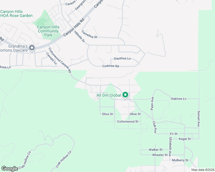 map of restaurants, bars, coffee shops, grocery stores, and more near Cottonwood Canyon Road in Menifee
