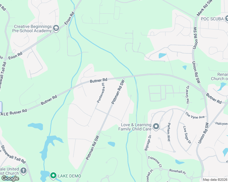 map of restaurants, bars, coffee shops, grocery stores, and more near 3735 Pittman Road Southwest in Atlanta
