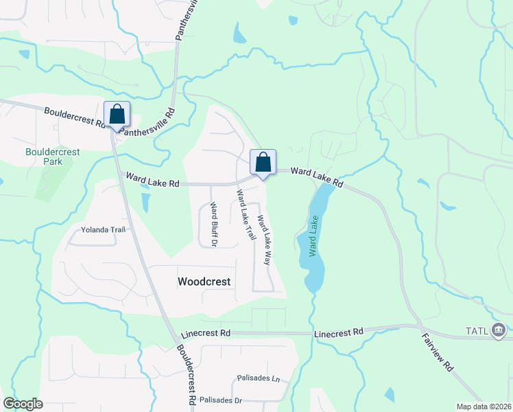 map of restaurants, bars, coffee shops, grocery stores, and more near 2781 Ward Lake Way in Ellenwood