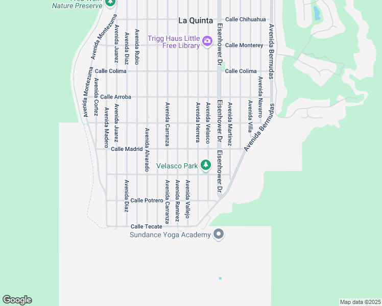 map of restaurants, bars, coffee shops, grocery stores, and more near 54280 Avenue Vallejo in La Quinta