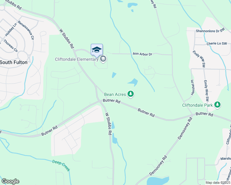 map of restaurants, bars, coffee shops, grocery stores, and more near 5085 Butner Road in College Park