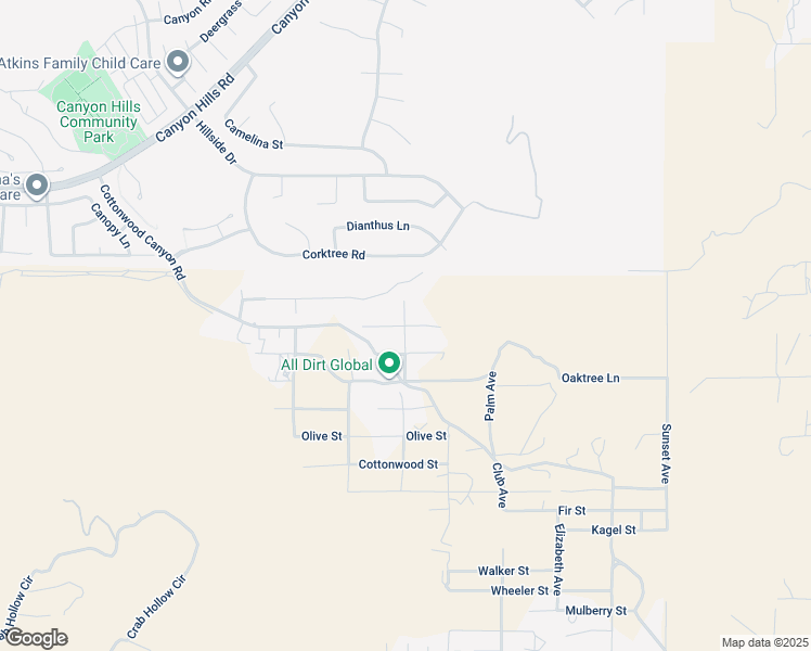 map of restaurants, bars, coffee shops, grocery stores, and more near Manzanita Road in Menifee
