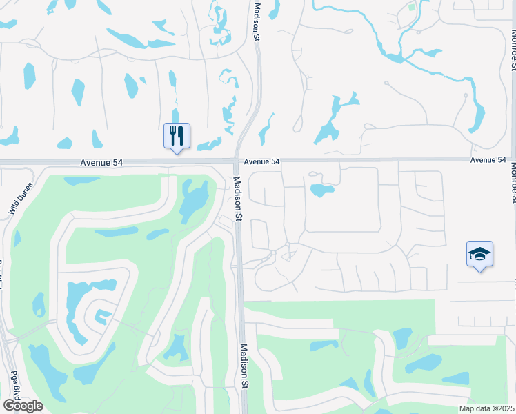 map of restaurants, bars, coffee shops, grocery stores, and more near 81075 Giacomo Way in La Quinta