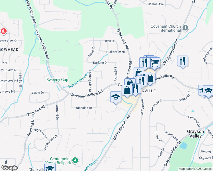 map of restaurants, bars, coffee shops, grocery stores, and more near 5200 Jean Drive in Pinson