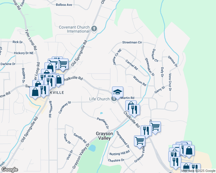 map of restaurants, bars, coffee shops, grocery stores, and more near 5401 J R Drive in Birmingham