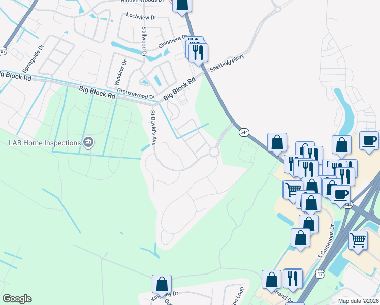 map of restaurants, bars, coffee shops, grocery stores, and more near 212 Machrie Loop in Myrtle Beach