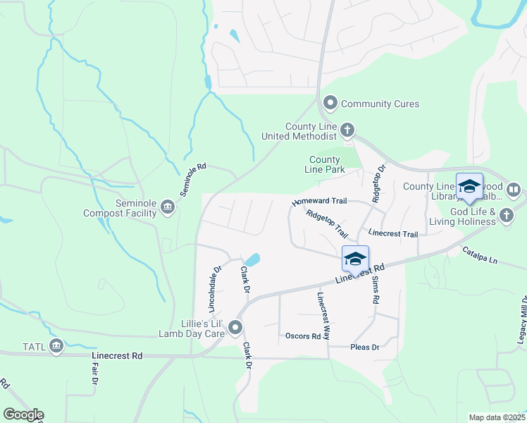 map of restaurants, bars, coffee shops, grocery stores, and more near 3429 Lineview Drive in Ellenwood