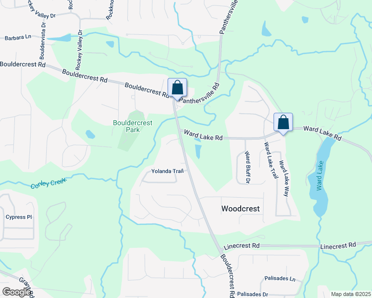 map of restaurants, bars, coffee shops, grocery stores, and more near 3902 Bouldercrest Road in Ellenwood