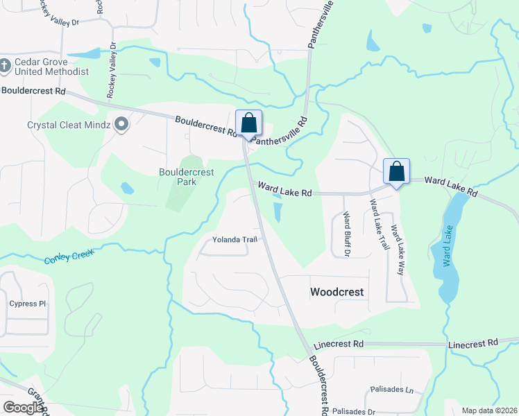 map of restaurants, bars, coffee shops, grocery stores, and more near 3926 Bouldercrest Road in Ellenwood
