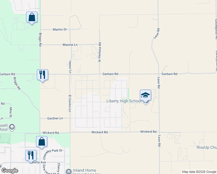 map of restaurants, bars, coffee shops, grocery stores, and more near 30588 Freeman Drive in Menifee