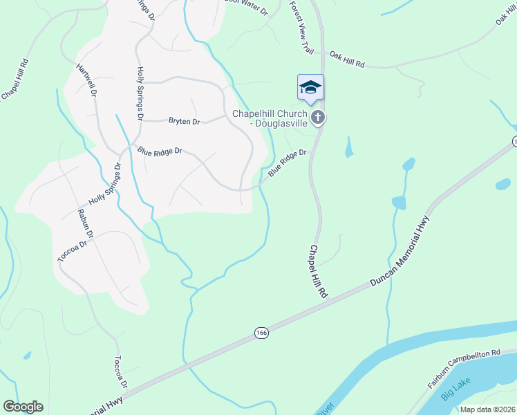 map of restaurants, bars, coffee shops, grocery stores, and more near 4290 Bronte Lane in Douglasville