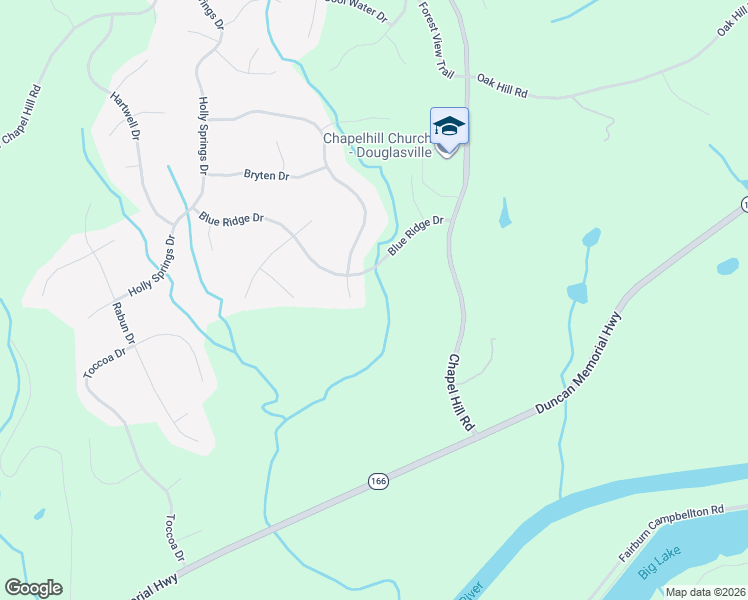map of restaurants, bars, coffee shops, grocery stores, and more near 4290 Bronte Lane in Douglasville