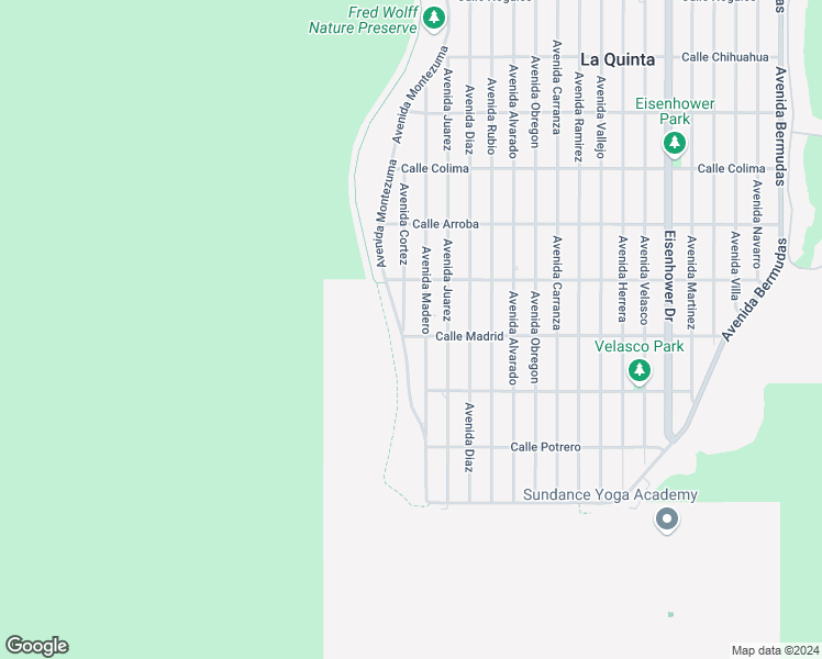 map of restaurants, bars, coffee shops, grocery stores, and more near 54200 Avenue Cortez in La Quinta