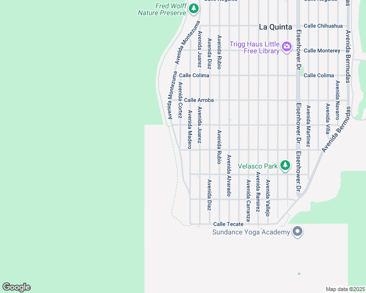 map of restaurants, bars, coffee shops, grocery stores, and more near 54200 Avenue Cortez in La Quinta
