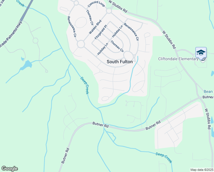 map of restaurants, bars, coffee shops, grocery stores, and more near 7384 Simon Street in Atlanta