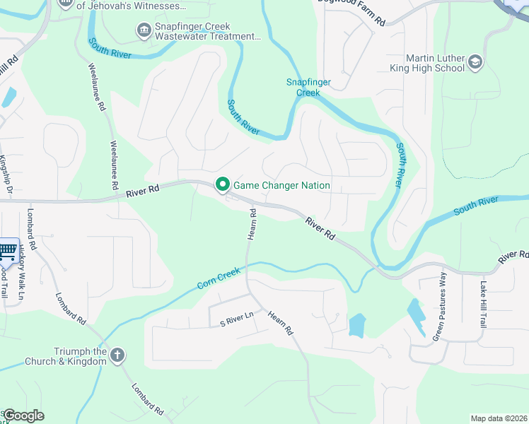 map of restaurants, bars, coffee shops, grocery stores, and more near 4270 Hearn Road in Ellenwood