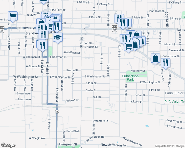 map of restaurants, bars, coffee shops, grocery stores, and more near 646 8th Street Northeast in Paris
