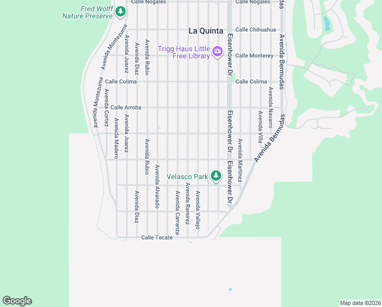 map of restaurants, bars, coffee shops, grocery stores, and more near 54200 Avenue Ramirez in La Quinta