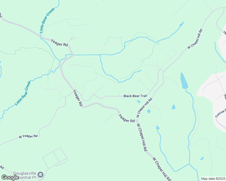 map of restaurants, bars, coffee shops, grocery stores, and more near 5170 Black Bear Trail in Douglasville