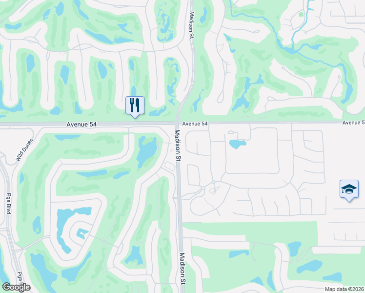 map of restaurants, bars, coffee shops, grocery stores, and more near 54245 Cananero Circle in La Quinta