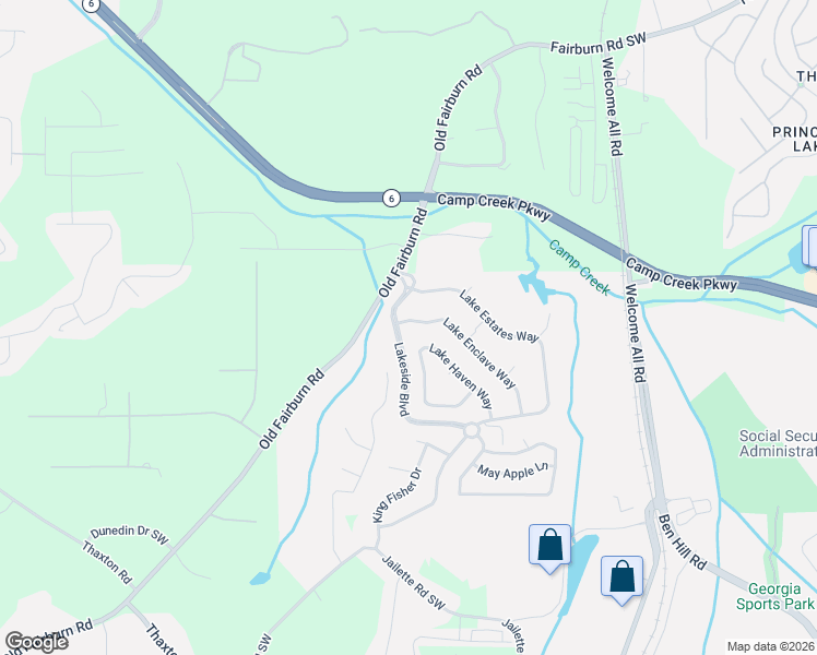 map of restaurants, bars, coffee shops, grocery stores, and more near 3700 Lake Enclave Way in Atlanta