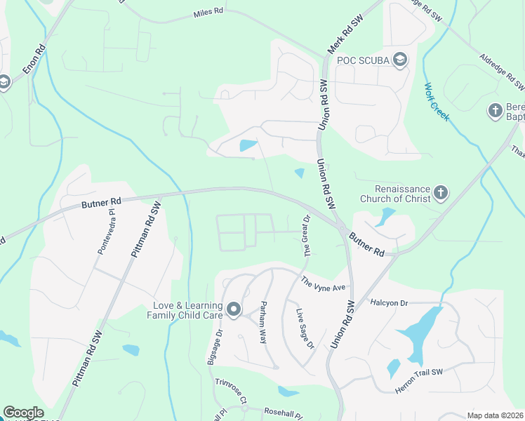 map of restaurants, bars, coffee shops, grocery stores, and more near 5560 Butner Road in College Park