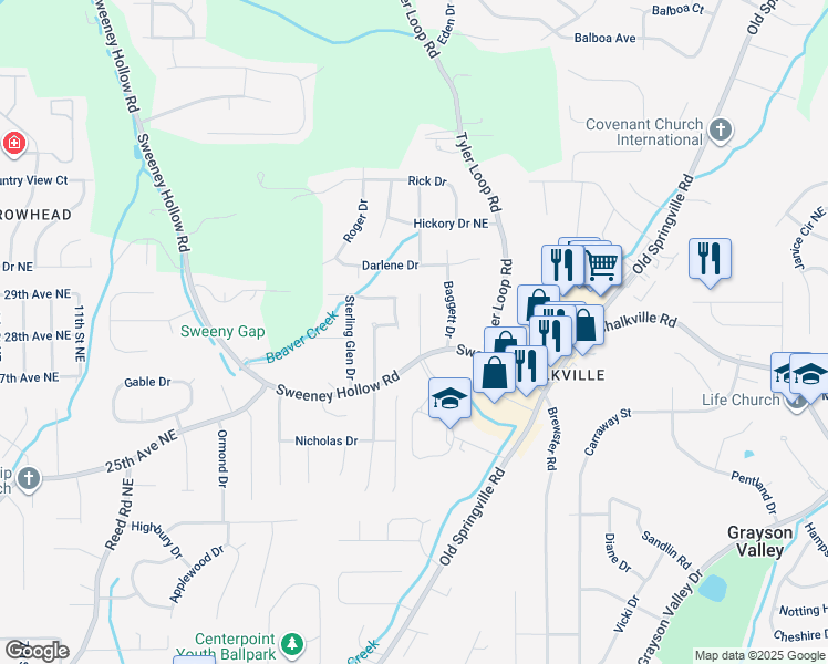 map of restaurants, bars, coffee shops, grocery stores, and more near 5230 Jean Drive in Pinson