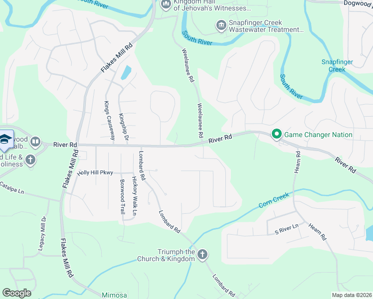 map of restaurants, bars, coffee shops, grocery stores, and more near 4610 River Road in Ellenwood