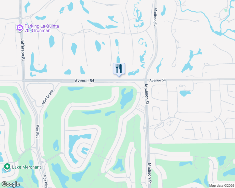 map of restaurants, bars, coffee shops, grocery stores, and more near 54368 Inverness Way in La Quinta