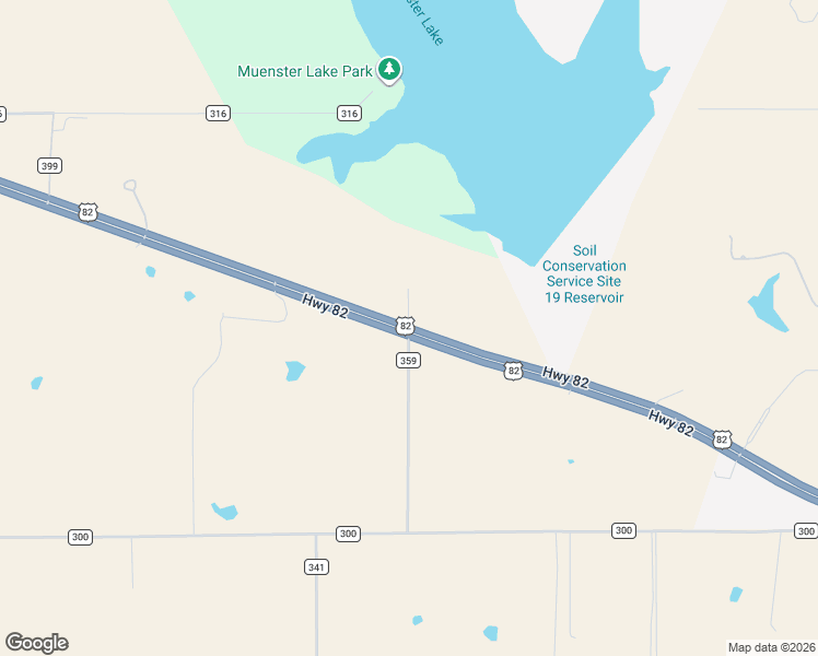 map of restaurants, bars, coffee shops, grocery stores, and more near County Road 359 in Muenster