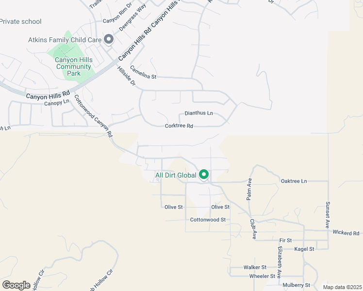 map of restaurants, bars, coffee shops, grocery stores, and more near Acacia Street in Wildomar