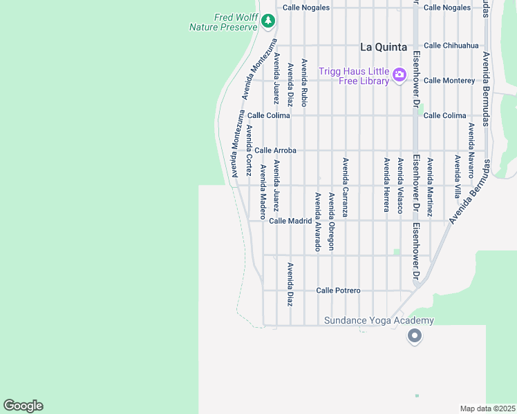 map of restaurants, bars, coffee shops, grocery stores, and more near 54175 Avenue Madero in La Quinta