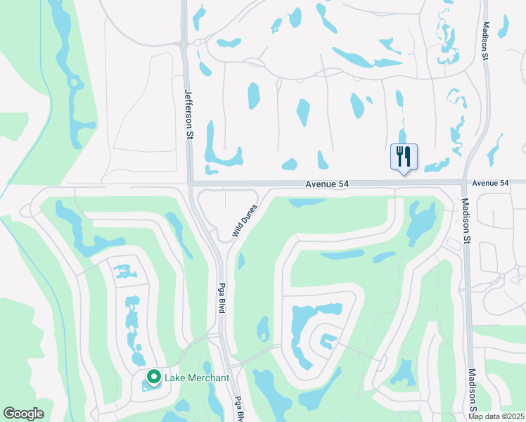map of restaurants, bars, coffee shops, grocery stores, and more near 54172 Oaktree in La Quinta