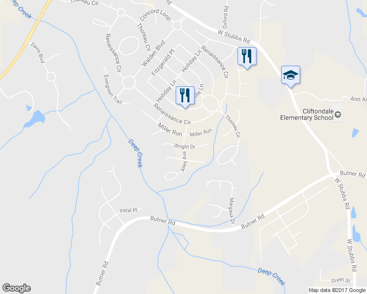 map of restaurants, bars, coffee shops, grocery stores, and more near 7345 Wright Drive in Atlanta