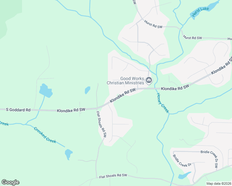 map of restaurants, bars, coffee shops, grocery stores, and more near 3293 Klondike Road Southwest in Conyers