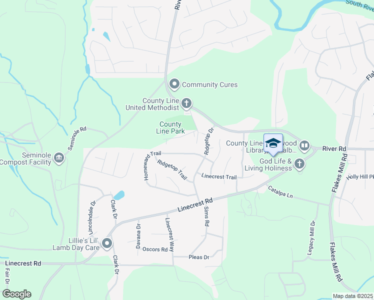 map of restaurants, bars, coffee shops, grocery stores, and more near 3536 Homeward Trail in Ellenwood