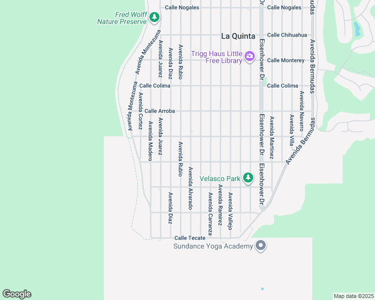 map of restaurants, bars, coffee shops, grocery stores, and more near 54125 Avenue Alvarado in La Quinta