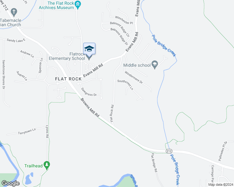 map of restaurants, bars, coffee shops, grocery stores, and more near 4236 Flat Rock Road in Lithonia