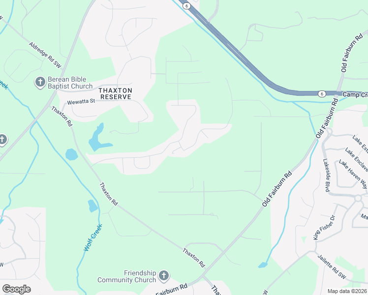 map of restaurants, bars, coffee shops, grocery stores, and more near 4763 Albany Way in Atlanta